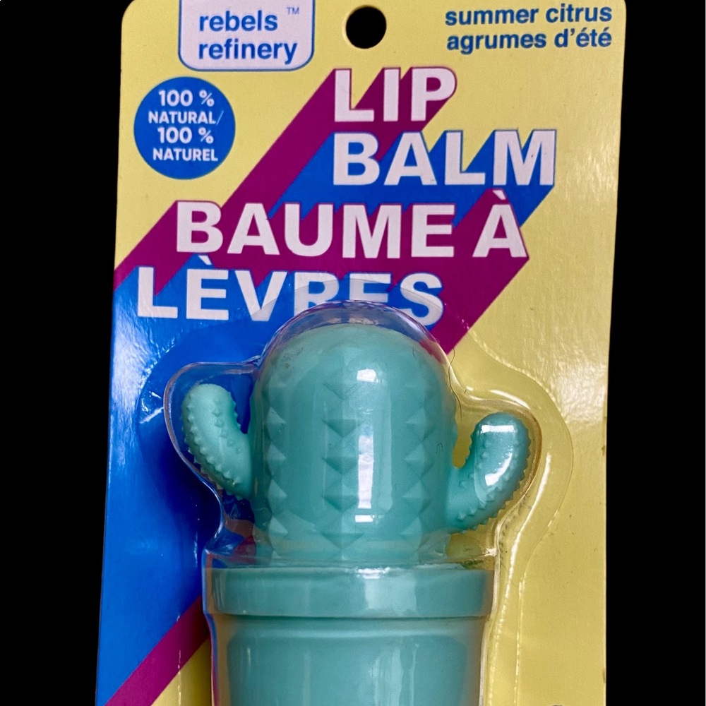 Rebels Refinery Teal Green Cactus Lip Balm - Summer Citrus Flavor - 0.25 oz/7 g